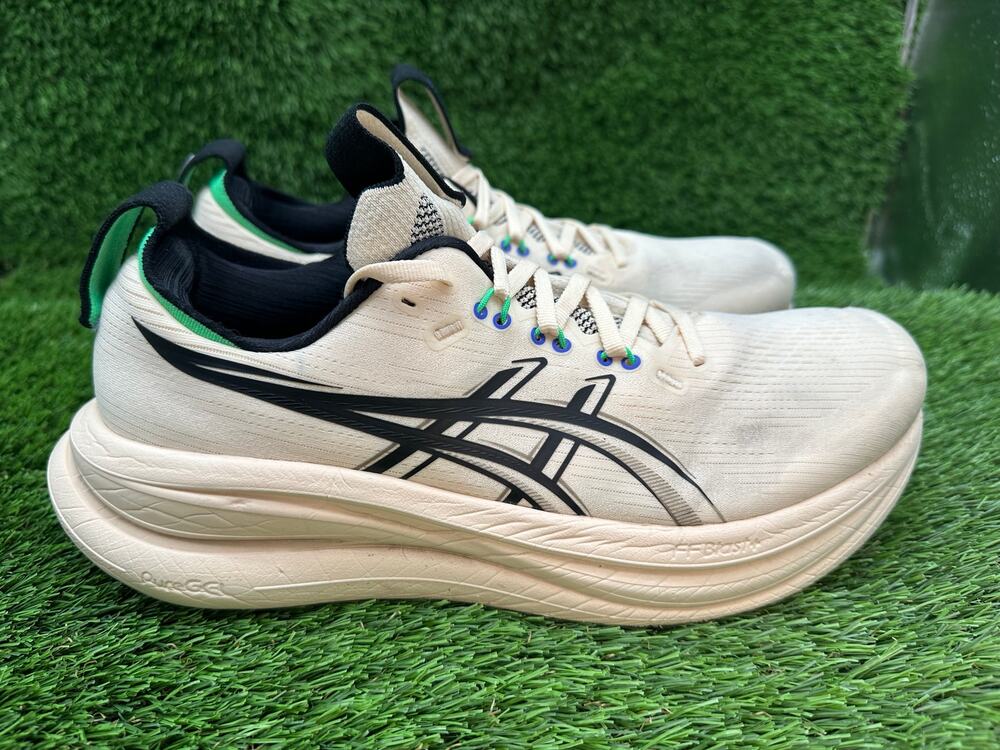 Asics Gel-Nimbus 28 1011C127 Athletic Sneaker Mens 10 Beige Knit Sports Training